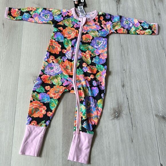 Bonds Zip Wondersuit - Bright Floral 6-12 Months Nwt - Picture 3 of 4